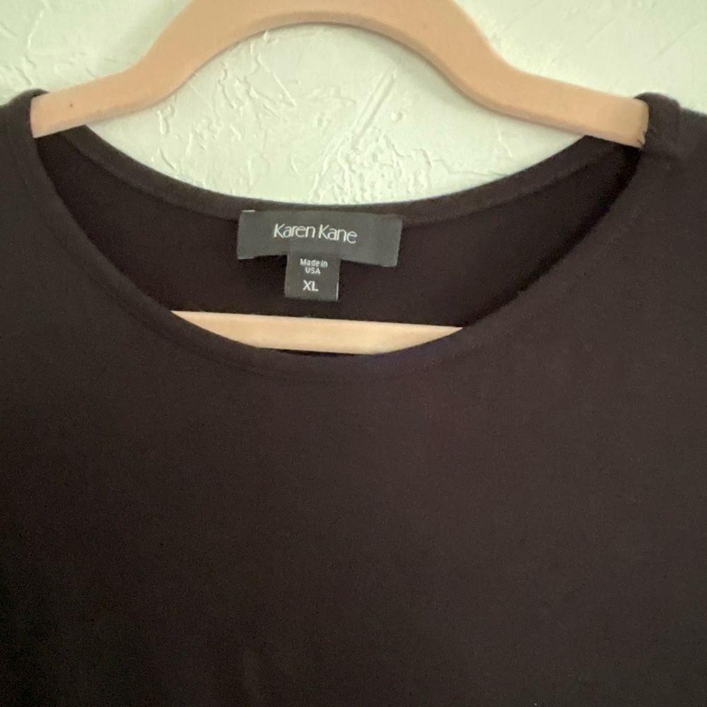 Karen Kane Black Fringe Asymmetrical Hem Tank Top XL - Picture 4 of 8